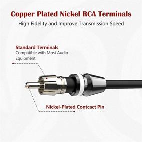 img 1 attached to 🔌 ROCKRIX 1ft 2 Female to 1 Male Nickel Plated RCA Y Adapter Splitter Connector Cable (2 Pack) - Enhance Your Audio Connections!