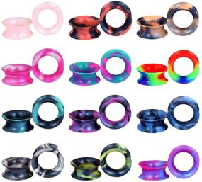 img 2 attached to Stuppendux 24PCS Silicone Flexible Ear Tunnels Gauges: Expand Your Ear Piercing Style with Double Flared Flesh Tunnels for Women and Men