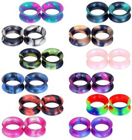 img 4 attached to Stuppendux 24PCS Silicone Flexible Ear Tunnels Gauges: Expand Your Ear Piercing Style with Double Flared Flesh Tunnels for Women and Men