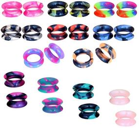 img 3 attached to Stuppendux 24PCS Silicone Flexible Ear Tunnels Gauges: Expand Your Ear Piercing Style with Double Flared Flesh Tunnels for Women and Men