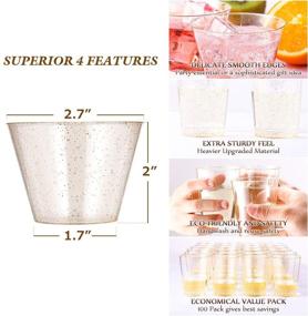 img 3 attached to 🥂 Pack of 100 Small Glitter Disposable Cups | 5 oz Glitter Plastic Cups | Disposable Shot Glasses for Parties | Plastic Cocktail Glasses | Wedding Tumblers | Ideal for Halloween, Thanksgiving, Christmas