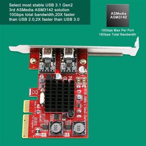 img 2 attached to Улучшите подключение ПК или Mac с PCE-U312C: USB 3.1 Gen2 Type C 10Gbps Expansion Card