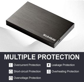 img 1 attached to 💾 120GB Black External Hard Drive, Portable HDD with USB 2.0 Support for PC, Laptop, Mac - Store Backup Data, Durable and Tough Aluminium Body Ensure Perfect Portable Protection