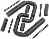 rough country black steel front grab 🚙 handles for jeep wrangler jk - easy grip 6501 logo