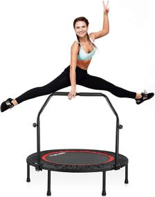 img 4 attached to 🤸 Foldable Trampoline Niksa Rebounder Adjustable: Maximize Fitness and Fun with Flexible Bouncing Experience