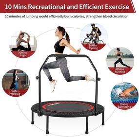img 1 attached to 🤸 Foldable Trampoline Niksa Rebounder Adjustable: Maximize Fitness and Fun with Flexible Bouncing Experience