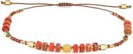 🌈 kelitch handmade seed bead friendship bracelet - thin rope adjustable string bracelet for women and girls logo