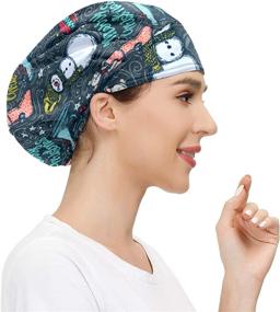 img 1 attached to 🎄 Moisture-Wicking Christmas Snowflake and Snowman Print Working Cap with Adjustable Bandage - Ideal for Women and Men