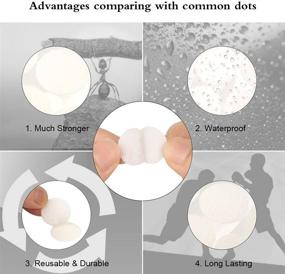 img 2 attached to 🔘 White Self Adhesive Dots 1100pcs, 0.59" Diameter Hook and Loop Sticky Coins with Waterproof Glue Tapes - Ideal for School, Office, and Home Use