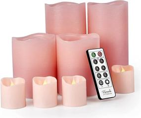 img 4 attached to 🕯️ Furora LIGHTING LED Flameless Candles with Remote Control, Pink - Set of 8 Real Wax Battery Operated Pillars and Votives - Flickering Flame and Timer Feature