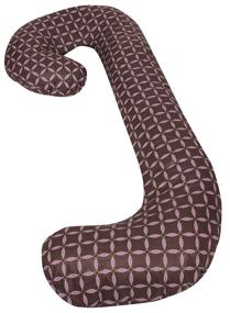 img 1 attached to Snoogle Chic Total Body Pregnancy Pillow with Zippered Cover - Cotton Brown & Lilac Circles: Ultimate Comfort for Expectant Moms