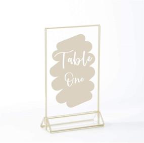 img 1 attached to UNIQOOO Gold Border Acrylic Sign Holders, Pack of 6 - Double Sided 4x6 Clear Frames