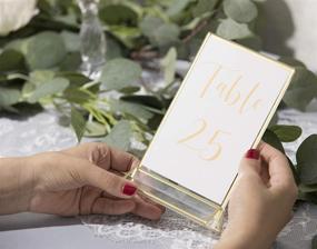 img 2 attached to UNIQOOO Gold Border Acrylic Sign Holders, Pack of 6 - Double Sided 4x6 Clear Frames