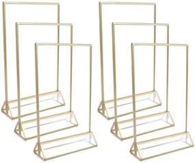 img 3 attached to UNIQOOO Gold Border Acrylic Sign Holders, Pack of 6 - Double Sided 4x6 Clear Frames