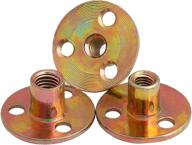 m8 brad hole tee nut round base: zinc plated lock nut fasteners for furniture repair - set of 10pcs logo