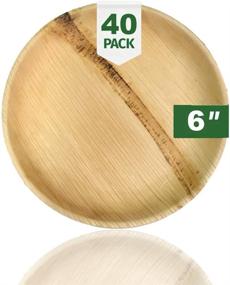 img 3 attached to 🌿 Palm Naki Round Palm Leaf Plates (40 Count) - Eco-Friendly Disposable Dinnerware