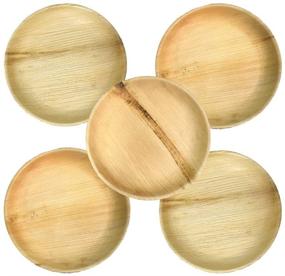 img 1 attached to 🌿 Palm Naki Round Palm Leaf Plates (40 Count) - Eco-Friendly Disposable Dinnerware