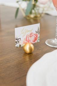img 2 attached to Weddingstar Classic Round Brushed Gold Card Holder - Sleek & Compact, 0.4 x 1 x 1 inches