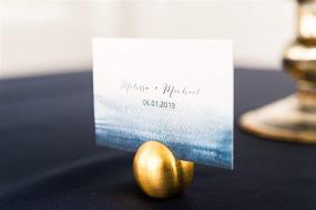 img 1 attached to Weddingstar Classic Round Brushed Gold Card Holder - Sleek & Compact, 0.4 x 1 x 1 inches