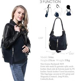 img 3 attached to Nico Louise Genuine Backpack Shoulder Women's Handbags & Wallets