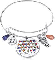 👻 stranger things accessories: alphabet bracelet, light & demogorgon bangle - st merchandise for halloween cosplay costumes, girls, and women logo