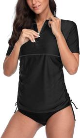 img 4 attached to ATTRACO Ladies Sleeve Drawstring Activewear Women's Clothing and Swimsuits & Cover Ups