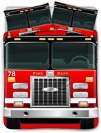 ultimate fire truck 3d print bedding set: bigcarjob, 3 piece quilted comforter cover with 2 pillowcase | twin size 68x88inches | perfect for kids and adults logo