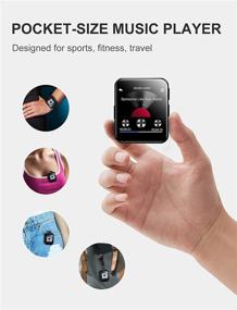 img 1 attached to 🎧 Enhanced MP3 Player with Bluetooth, 32GB Clip & FM Radio - Full Touch Screen, Voice Recorder & Video Play - Perfect Wrist Belt Companion for Running and Workouts