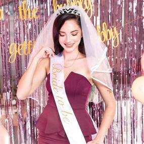 img 2 attached to 🎉 SMIRLY Bachelorette Party Decorations Kit: Premium Rose Gold Bridal Shower Supplies Set with Bachelorette Sash, Veil, Bride Balloons, and More!