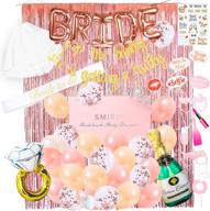 🎉 smirly bachelorette party decorations kit: premium rose gold bridal shower supplies set with bachelorette sash, veil, bride balloons, and more! logo
