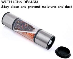 img 3 attached to 🧂 LHS Stainless Steel Manual 2-in-1 Salt and Pepper Grinder - Adjustable Coarseness, Spice Mill Grinder Shaker for Salt, Pepper, and Spices