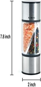 img 2 attached to 🧂 LHS Stainless Steel Manual 2-in-1 Salt and Pepper Grinder - Adjustable Coarseness, Spice Mill Grinder Shaker for Salt, Pepper, and Spices