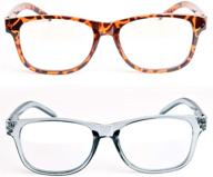 👓 blue light blocking reading glasses for men and women - uv ray filter, anti-glare eyeglasses (2 pack) logo