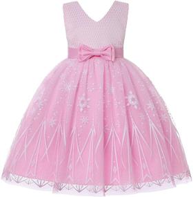 img 4 attached to 👗 Girls Knee Length Cute Princess Dress: Perfect for Christmas Holidays and Parties