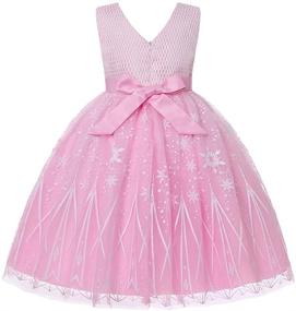 img 3 attached to 👗 Girls Knee Length Cute Princess Dress: Perfect for Christmas Holidays and Parties