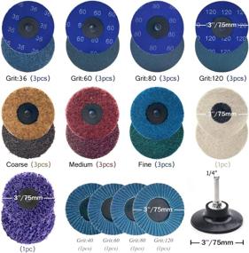 img 3 attached to 🔧 3 Inch Die Grinder Roloc Discs 28PCS Set: Assorted Roll Lock Sanding, Conditioning, and Polish Discs with Holder - Quick Change for Surface Prep, Polish, Finish, Rust & Paint Removal