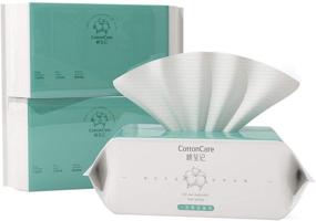 img 4 attached to 🌿 COTTONCARE Soft Dry Wipe 100% Cotton Unscented Tissues: Gentle Care for Sensitive Skin - 3 PACK-300 Count