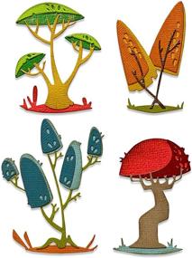 img 3 attached to 🍄 Набор ножей Sizzix Thinlits Die 665216 с дизайном лягушачьих имбирей от Tim Holtz, 5 штук - многоцветный