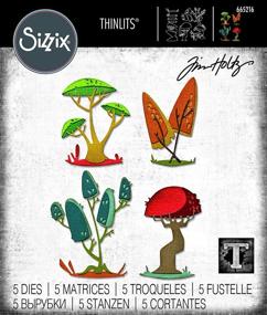 img 1 attached to 🍄 Набор ножей Sizzix Thinlits Die 665216 с дизайном лягушачьих имбирей от Tim Holtz, 5 штук - многоцветный