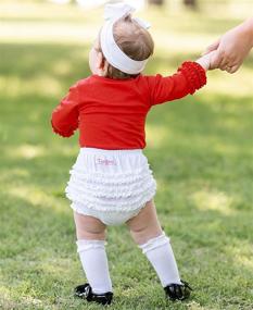 img 1 attached to 🧦 Girls 3-Pack Knee High Socks with Ruffles by RuffleButts