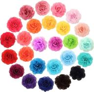 🌸 stylish and vibrant: willbond 26 pieces pet collar flowers - multi-color dog charms flower 5 cm pet flower bow tie for cat puppy dog collar grooming accessories, 26 colors logo