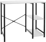 amazon basics classic home office computer desk 💻 with shelves - 29.5x19.6x35.5 inches, white: sleek and functional workstation logo