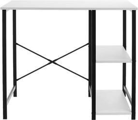 img 3 attached to Amazon Basics Classic Home Office Computer Desk 💻 with Shelves - 29.5x19.6x35.5 Inches, White: Sleek and Functional Workstation