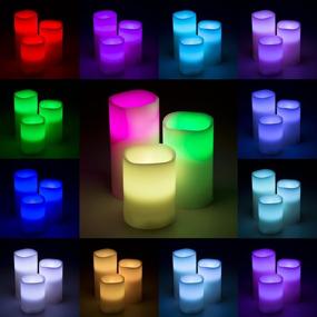 img 1 attached to 🕯️ Lavish Home 72-0030C LED Color Changing Flameless Candle Set with Remote - 3 Piece, Multicolor