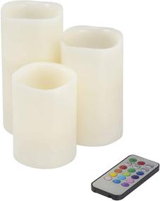 img 2 attached to 🕯️ Lavish Home 72-0030C LED Color Changing Flameless Candle Set with Remote - 3 Piece, Multicolor