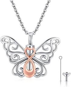 img 4 attached to 🦋 925 Sterling Silver Infinity Butterfly Pendant Cremation Keepsake Necklace for Ashes - Elegant Jewelry for Women, Girls, and Men