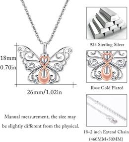 img 2 attached to 🦋 925 Sterling Silver Infinity Butterfly Pendant Cremation Keepsake Necklace for Ashes - Elegant Jewelry for Women, Girls, and Men