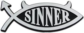 img 1 attached to Sinner Chrome Auto Emblem 2 25