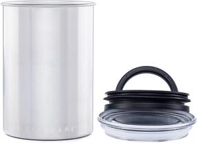 img 2 attached to 🔒 Airscape Medium Stainless Steel Canister for Coffee and Food Storage - Preserves Freshness with Patented Airtight Lid, Equipped with Two-Way Valve, Brushed Steel Finish, 7-Inch Can