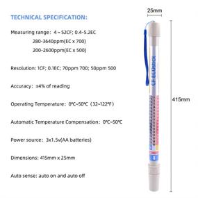 img 3 attached to 🌱 RCYAGO Waterproof Truncheon Nutrient Meter: Accurate EC/PPM/CF Hydroponics Readers for Conductivity Measure in Solution